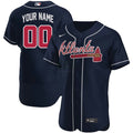 MLB Atlanta Custom Navy Jersey - Navy Blue