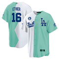 MLB Los Angeles Cool Base White Green 2022 MLB All-Star Celebrity Softball Game Split Jersey