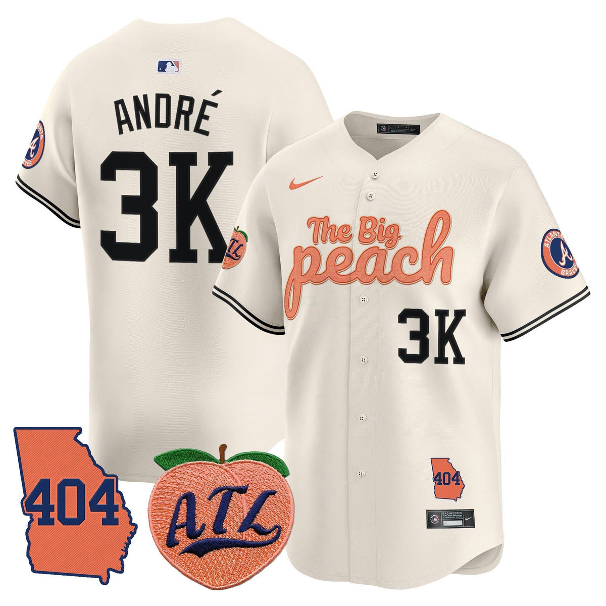 MLB Men’s Atlanta 404 & The Big Peach Vapor Premier Limited Jersey