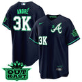 MLB Men’s Atlanta Atliens The A Cool Base Jersey – Galaxy Version – Stitched
