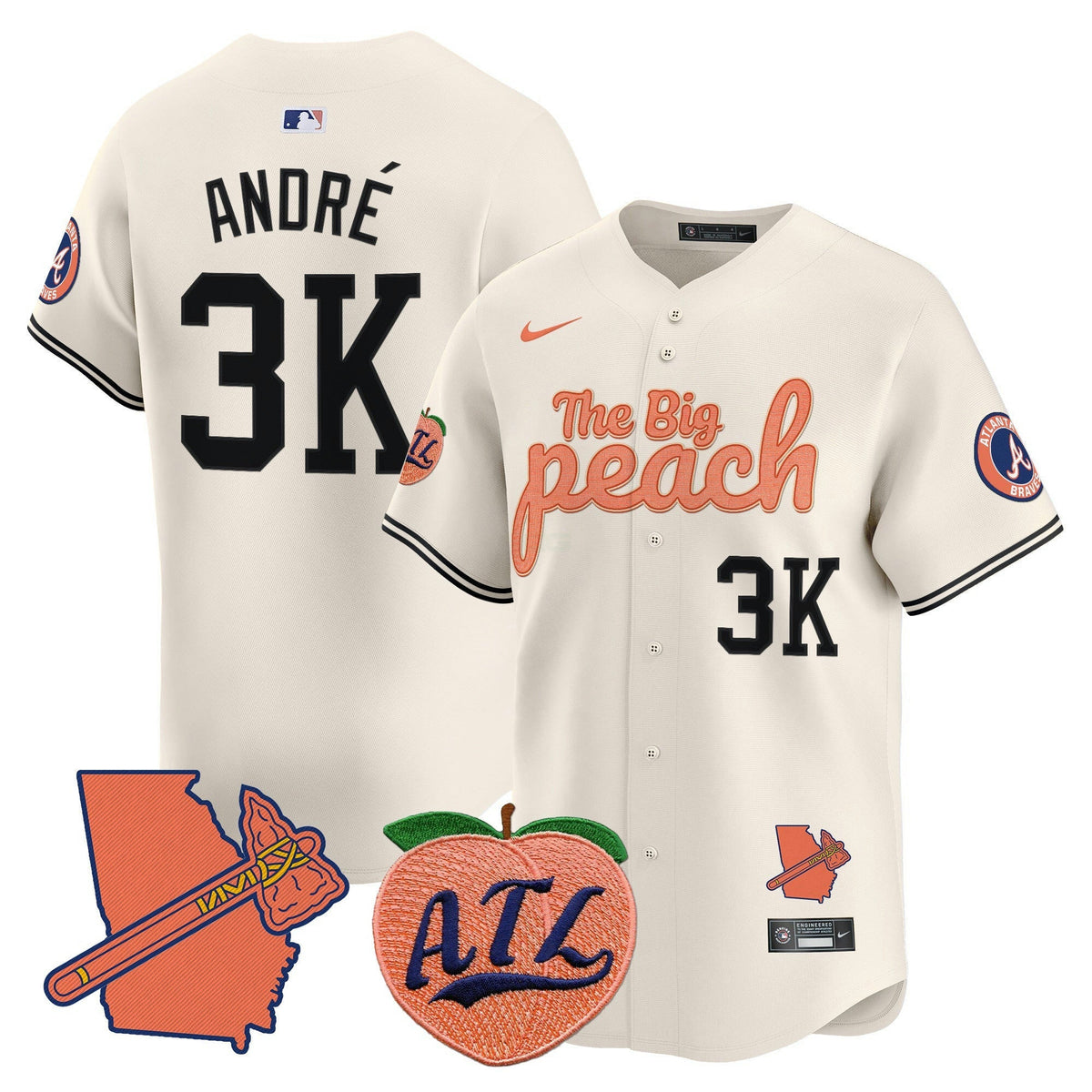 MLB Men’s Atlanta The Big Peach Vapor Premier Limited Jersey