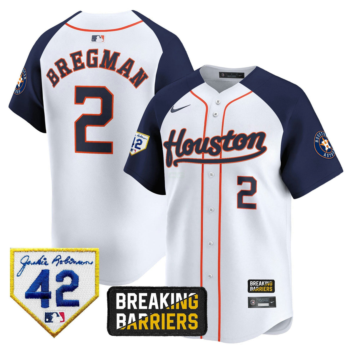 MLB Men’s Houston Jackie Robinson Breaking Barriers Patch Vapor Premier Limited Jersey