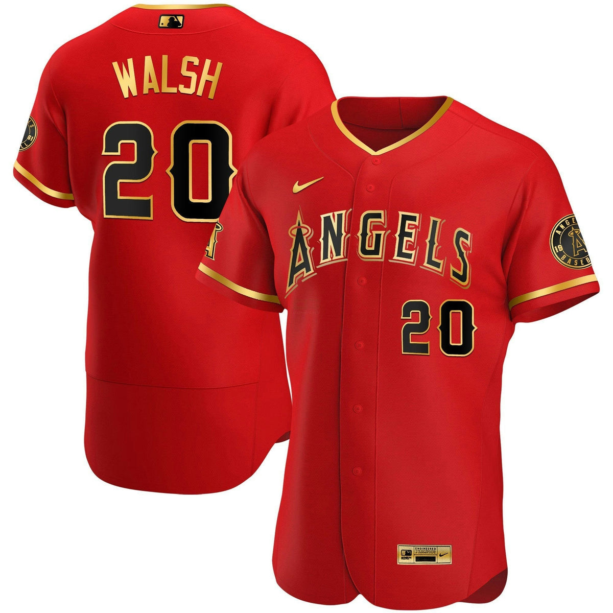 MLB Los Angeles Angels Men’s Los Angeles Flex Base Gold Jersey