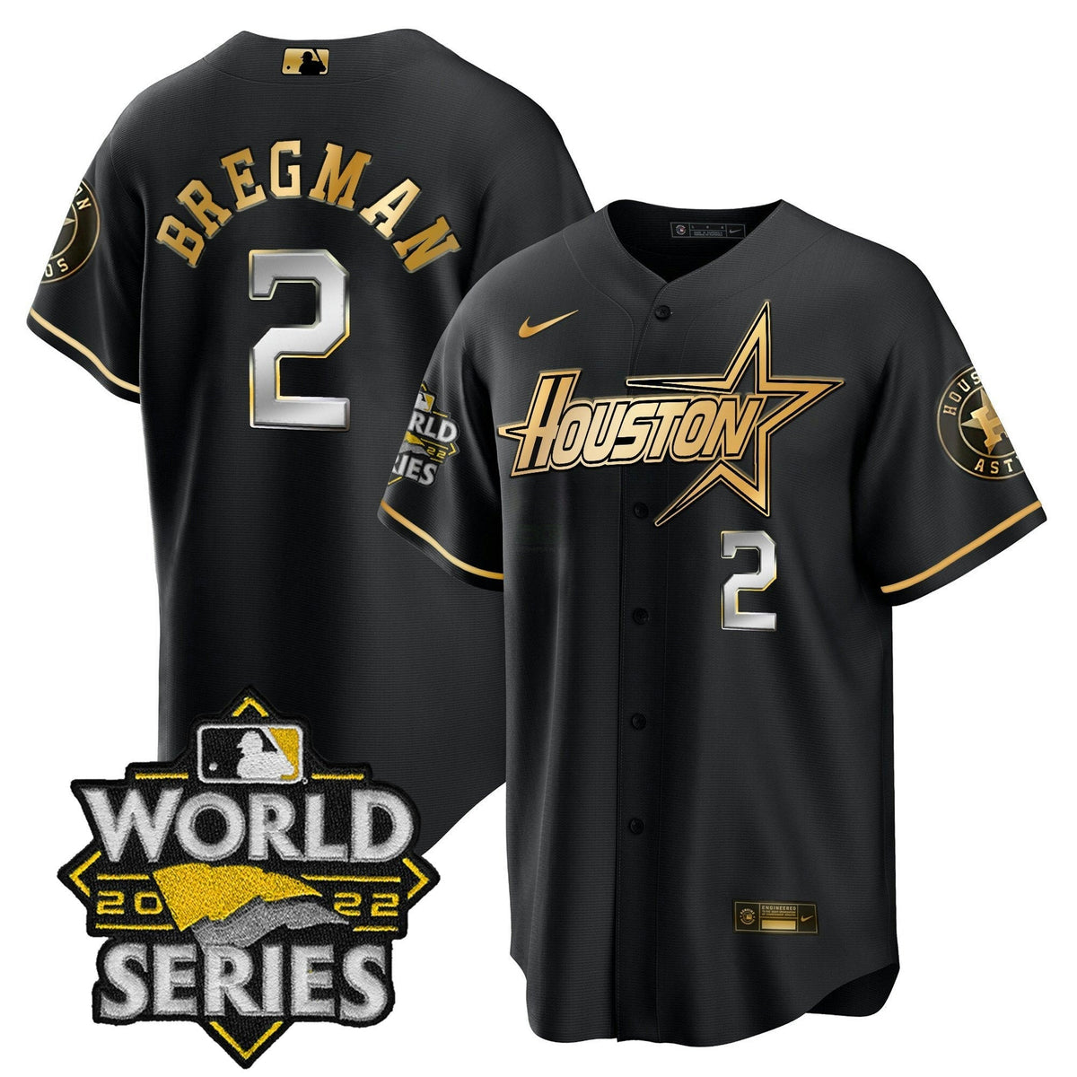 MLB Men’s World Series Black Gold Special Jersey