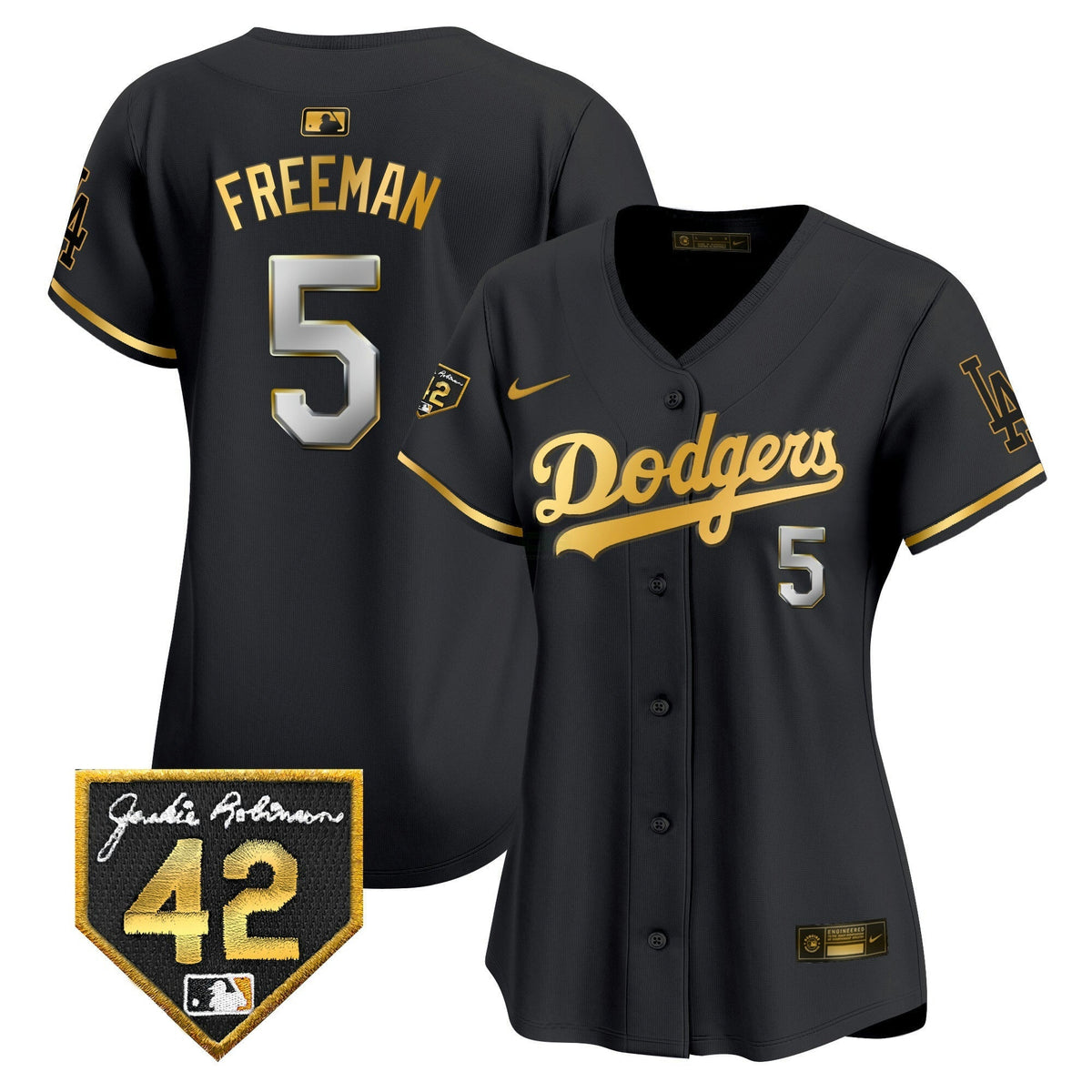MLB Los Angeles Dodgers Women’s 2024 Jackie Robinson Patch Vapor Premier Limited Jersey