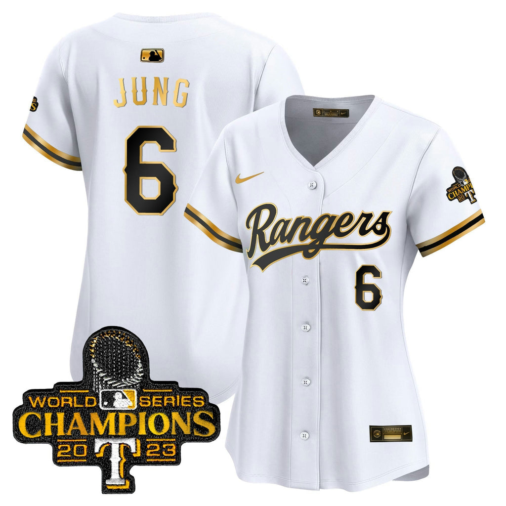 MLB Women’s Texas 2023 World Series Champions Gold Trim Vapor Premier Limited Jersey