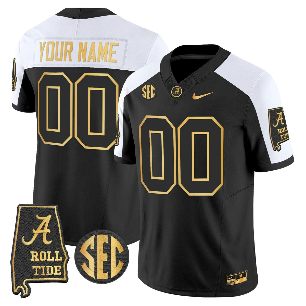 NCAA 2025 Gold Vapor Limited Jersey - Alabama Map - Custom