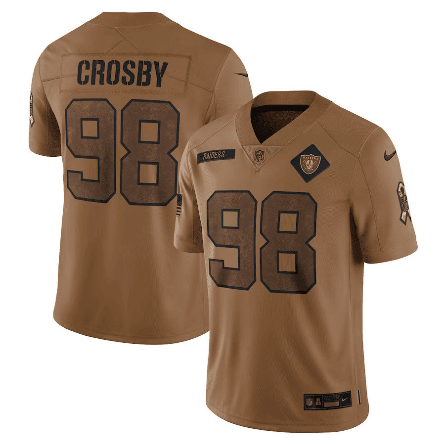 NFL Maxx Crosby Las Vegas 2023 Salute To Service Limited Jersey – Marrom - Black