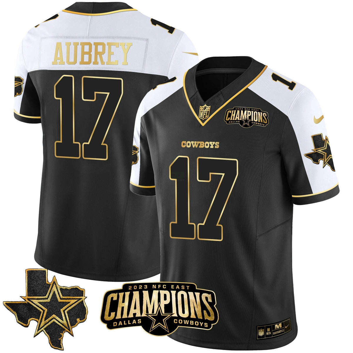 NFL Men’s 2023 NFC East Champions Patch Gold Vapor Jersey