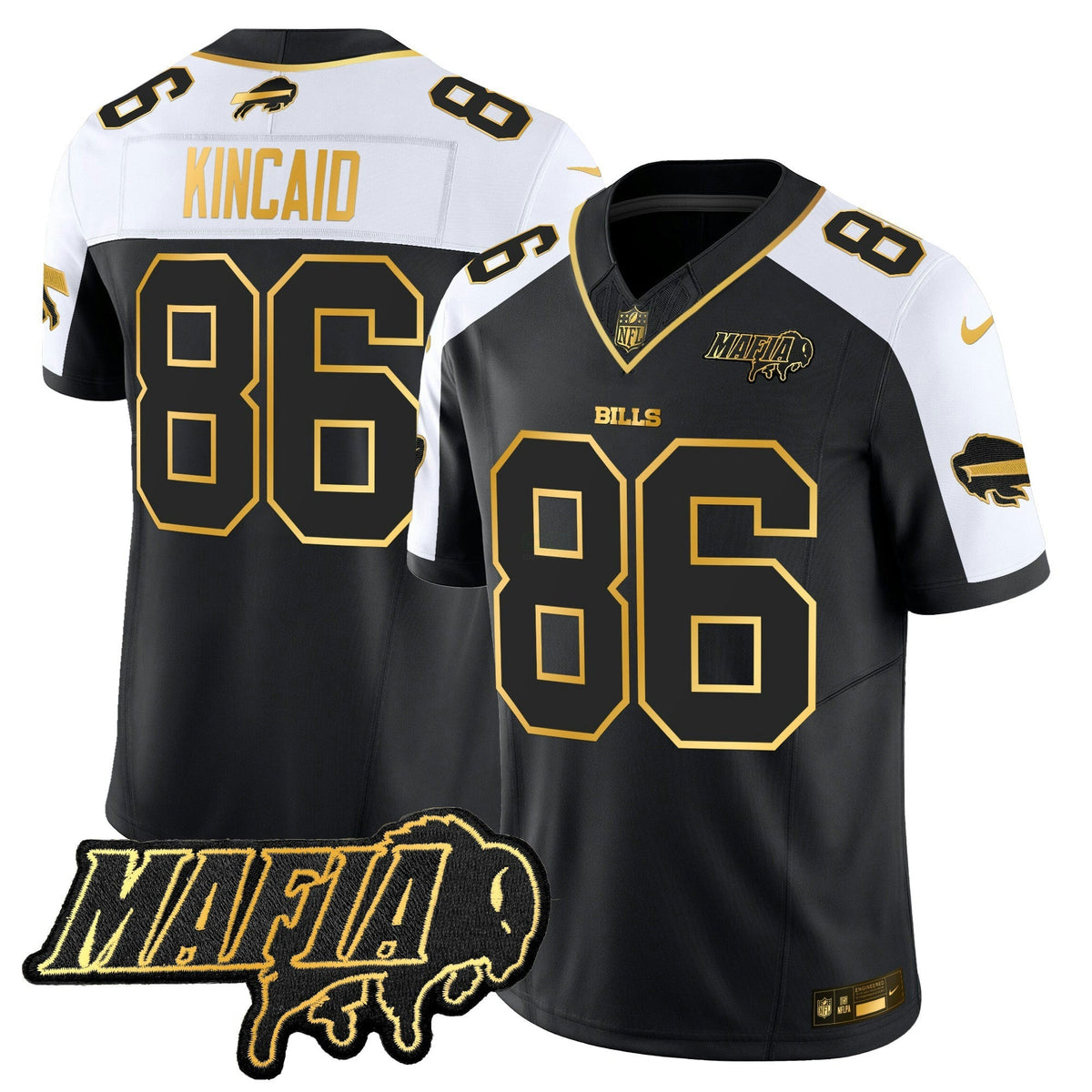 NFL Men’s Buffalo 2025 Mafia Patch Gold Vapor Limited Jersey