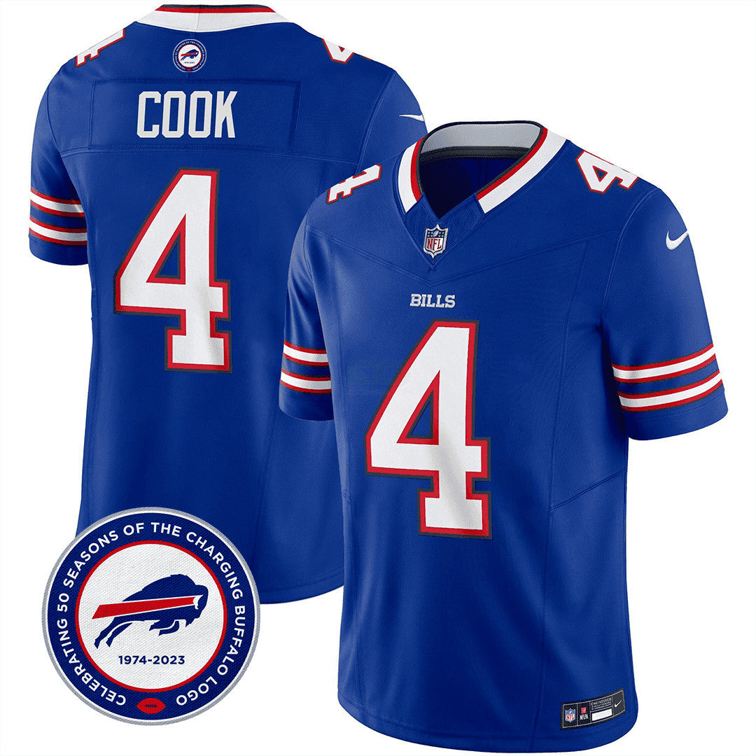 NFL Men’s Buffalo 50th Charging Logo Patch Vapor Limited Jersey