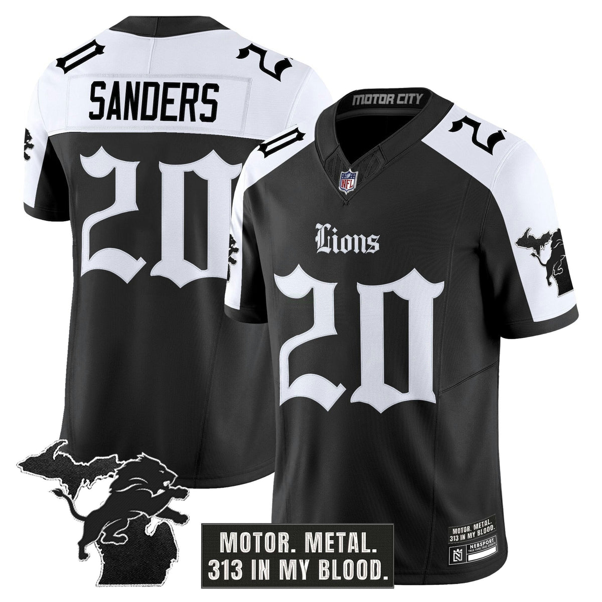 NFL Men’s Detroit ‘Gothic Motor Grit Edition’ Vapor Limited Jersey