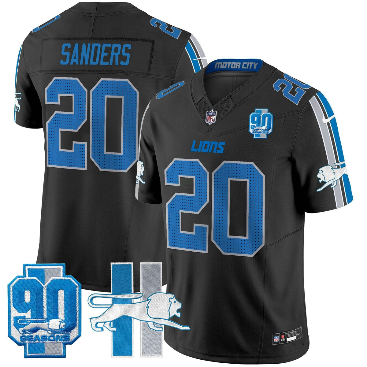 NFL Men’s Detroit Throwback 90th Year Patch Vapor Limited Jersey