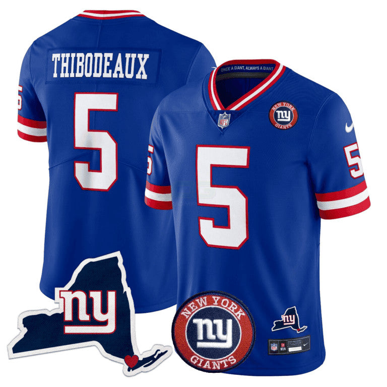NFL Men’s New York State & Logo Patch Limited Jersey