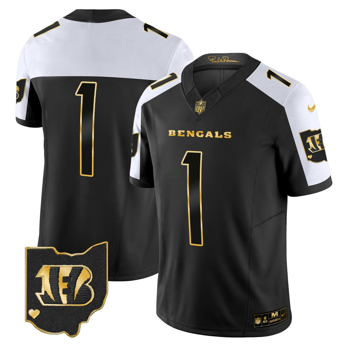 NFL Men’s Ohio Patch Gold Vapor Limited Jersey