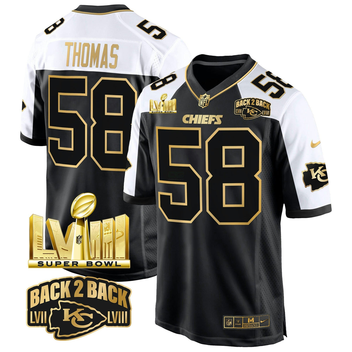 NFL Men’s Super Bowl LVIII & Back 2 Back Gold Game Jersey