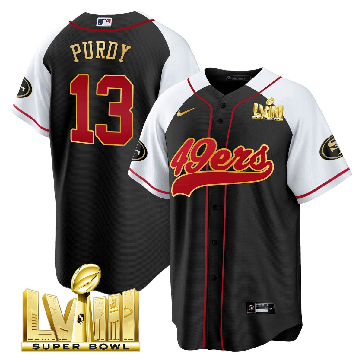 NFL Men’s Super Bowl LVIII Gold Patch Jersey
