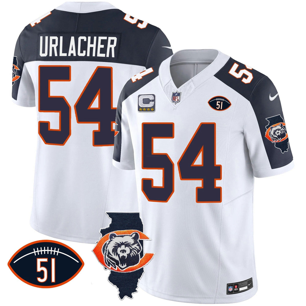 NFL Men’s Throwback Illinois Patch Vapor Jersey