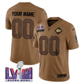 NFL Kansas City Chiefs Super Bowl LVIII Patch Salute To Service Marrom Limited Jersey - Marrom