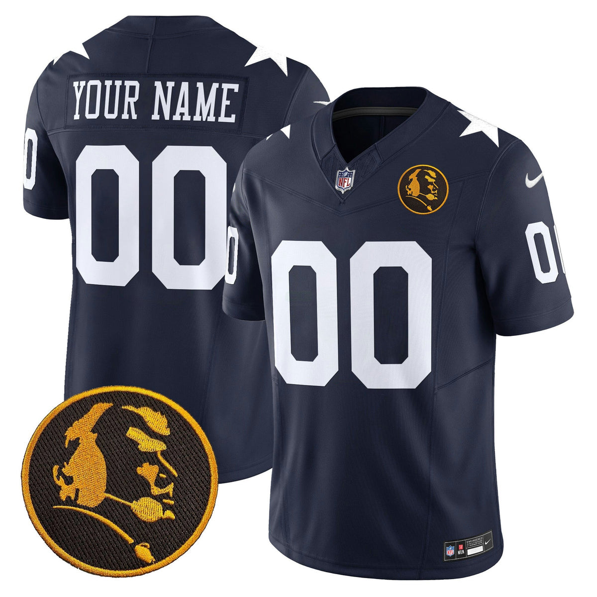 NFL Texas & John Madden Patch Vapor Limited Jersey V2