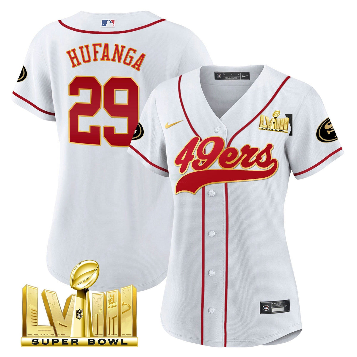 NFL Women’s Super Bowl LVIII Gold Patch Jersey
